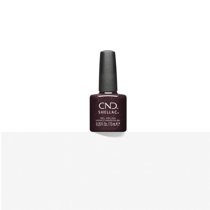 CND Shellac Poison Plum 7,3 ml diepe pruimkleurige gellak met paarse en bordeauxrode ondertonen, tijdelijk verkrijgbaar met 70 procent korting.