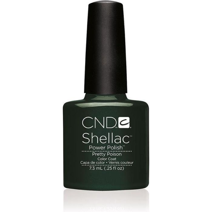 CND Shellac Aura 7,3 ml warm donkergroene gellakfles op witte achtergrond