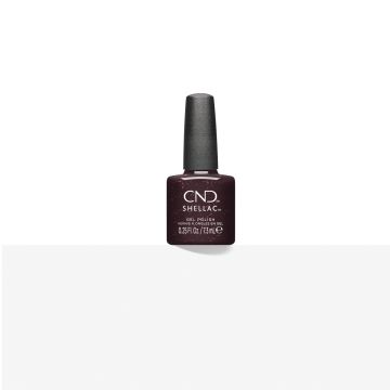 CND Shellac Poison Plum 7,3 ml diepe pruimkleurige gellak met paarse en bordeauxrode ondertonen, tijdelijk verkrijgbaar met 70 procent korting.