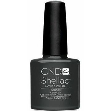 CND Shellac Asphalt 7,3 ml betongrijze gellakfles op witte achtergrond