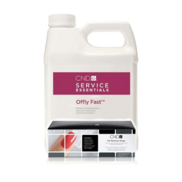 CND Pro Remover Kit met 1x OFFLY FAST Remover 946 ml en 250 Nail Foil Remover Wraps. Professionele remover set voor salons en nagelstylisten.