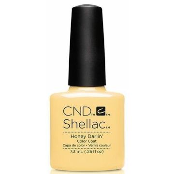 CND Shellac Honey Darlin 7,3 ml honinggele gellak met warme gouden ondertoon en langdurige professionele glans, tijdelijk verkrijgbaar met 70 procent korting.