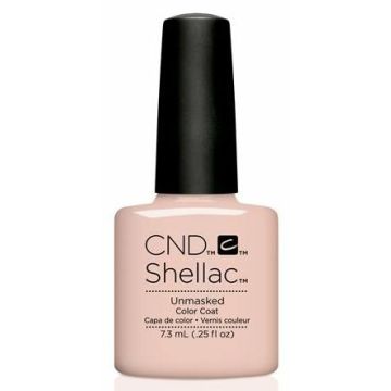 CND Shellac Unmasked 7.3ml, is een elegante beige-nude tint