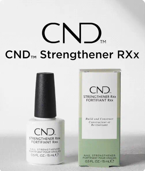 Flesje CND Strengthener RXx en verpakking